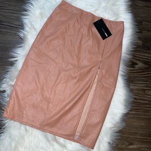 Leather Midi Skirt w/slit from Fashion Nova NWT